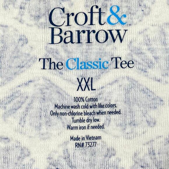 Croft & Barrow Blue White Seashell Pattern T-shirt XXL - Picture 6 of 7